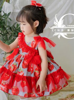 夏款女童圆点洛丽塔连衣裙洋气