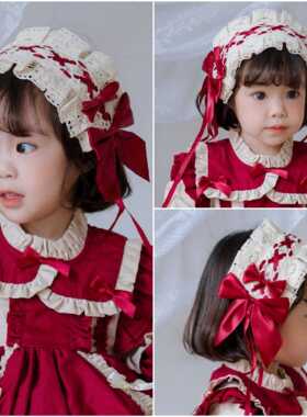 儿童洛丽塔发带头饰蝴蝶结蕾丝公主风发饰发夹西班牙复古宫廷头饰