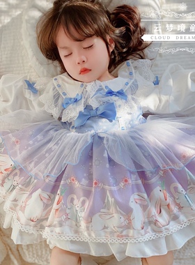 秋冬女童原创可爱兔子洛丽塔连衣裙Lolita洋装公主裙蓬蓬生日礼服