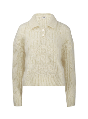 CELINE赛琳女Aran套头宽松版型刺绣纯色毛衣女士2026年秋冬新款