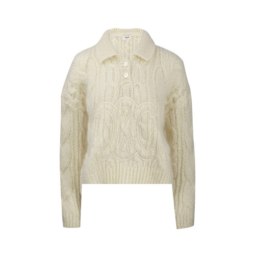 CELINE宽松版型刺绣纯色毛衣女士