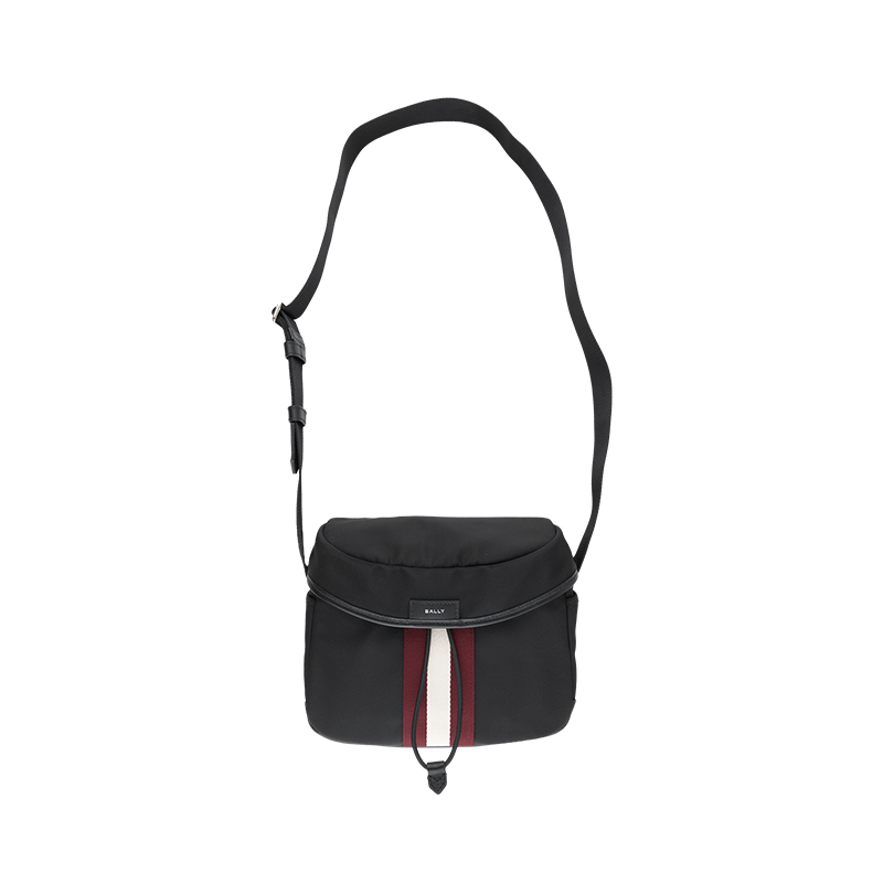 Bally/巴利条纹细节帆布邮差包