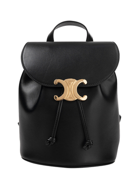 CELINE赛琳女Bonnie翻盖磁扣开合抽绳皮革系带背包双肩包女士推广