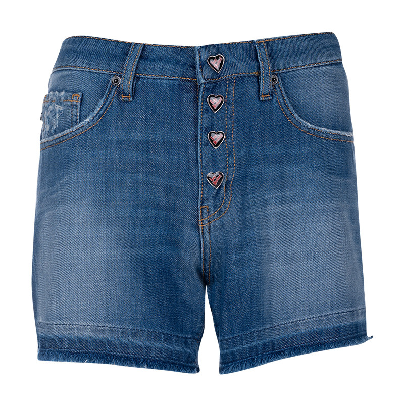 moschino/莫斯奇诺磨损边牛仔短裤女士春夏XY特卖