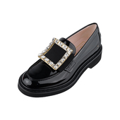 Roger 女士2026年春秋新款 Vivier女经典 晶饰漆皮休闲乐福鞋