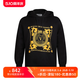 Versace XY精选 男士 范思哲男logo印花全棉套头加绒连帽衫