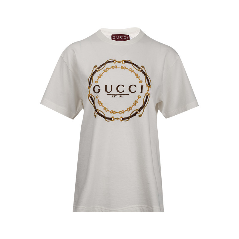 Gucci/古驰女经典印花棉质圆领短袖T恤女士2026年春夏新款XY