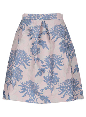 PAROSH经典图案拉链半身裙短裙女士秋冬新款XY降价