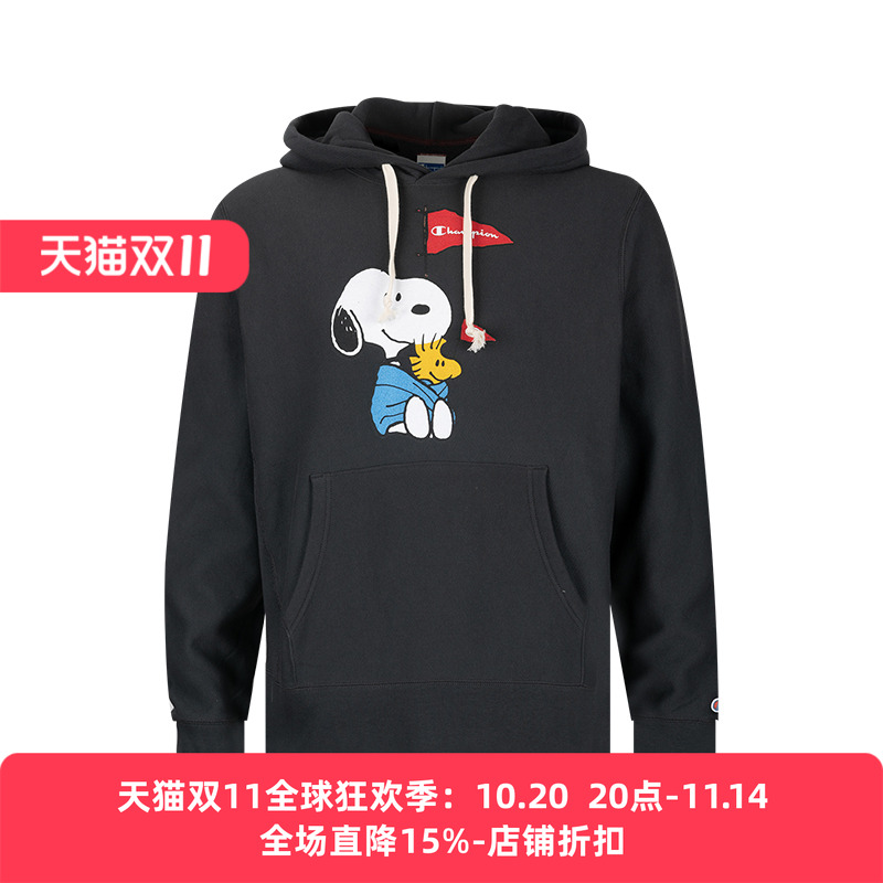 CHAMPION印花套头卫衣男