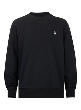 FRED PERRY男麦穗刺绣logo全棉圆领套头卫衣男士秋冬新款XY推广