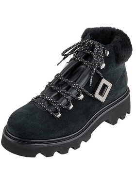 Roger Vivier女经典Viv' Rangers圆头系带时尚短筒雪地靴女士新款