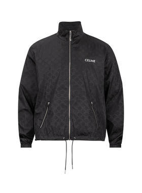 CELINE赛琳男经典交织图案锦纶束腰拉链长袖夹克外套男士新款推广