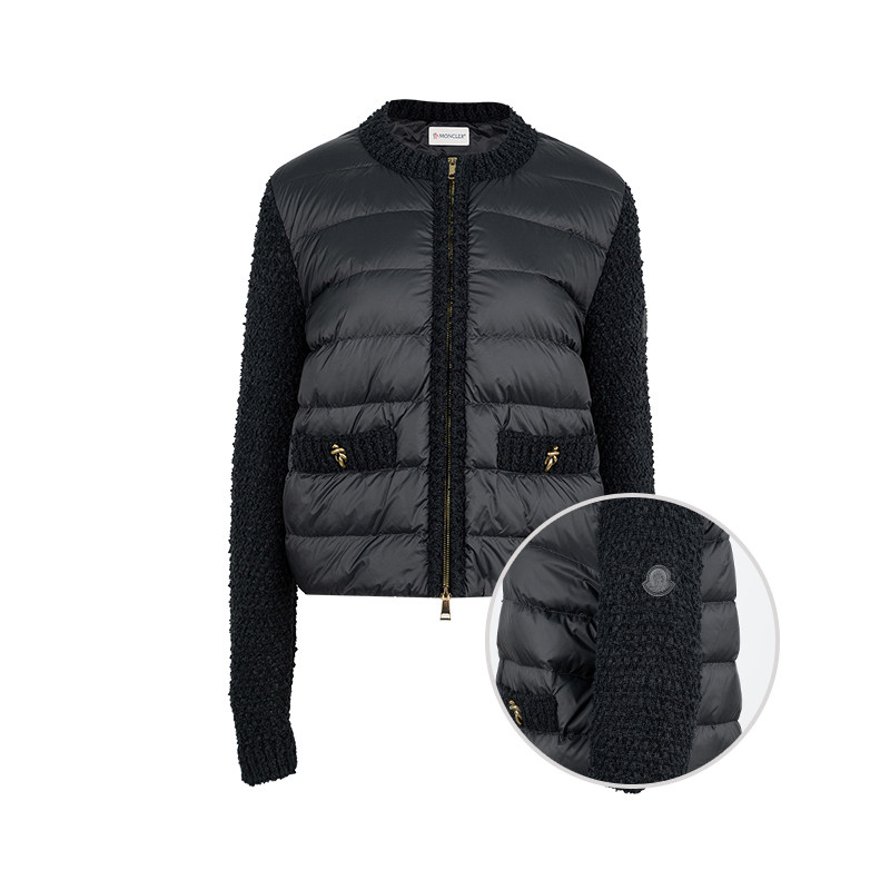 Moncler/盟可睐女经典Padded Zip-Up Cardigan长袖羽绒服女士新款