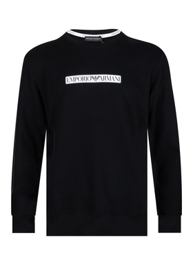 EMPORIO ARMANI阿玛尼男logo印花全棉居家卫衣男士新款XY推选