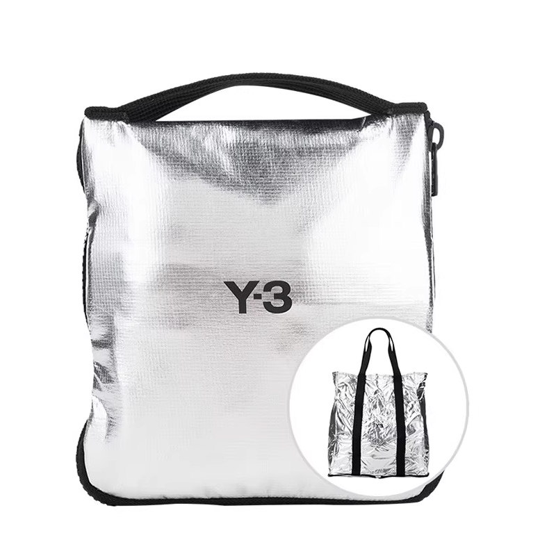 Y-3经典折叠设计金属感托特包男