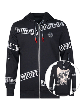 Philipp Plein菲利普.普兰男字母拉链连帽卫衣男士XY精选