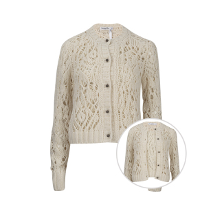 女士新款 Dior 两件套羊绒衫 圆领背心镂空针织纽扣长袖 迪奥女经典