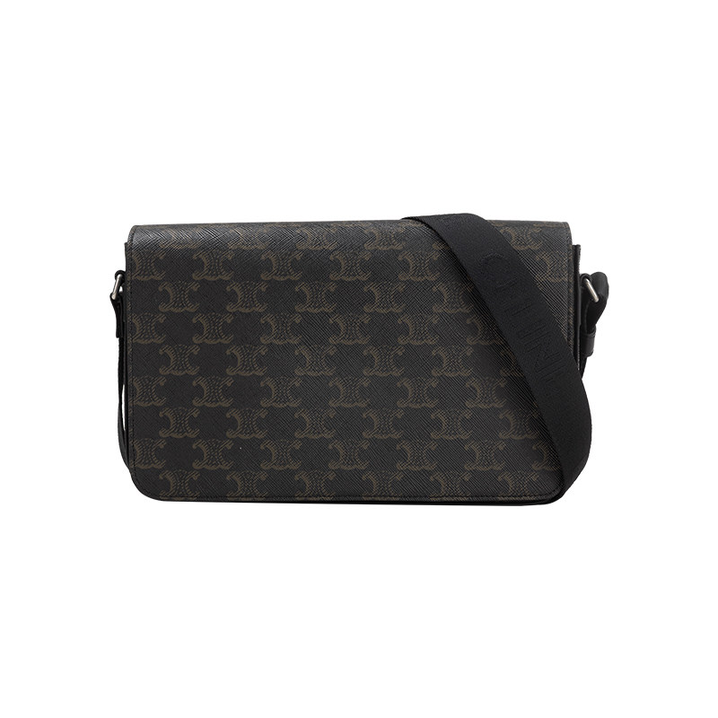 CELINE赛琳女Triomphe满印可调节邮差包单肩斜挎包女士2026年新款