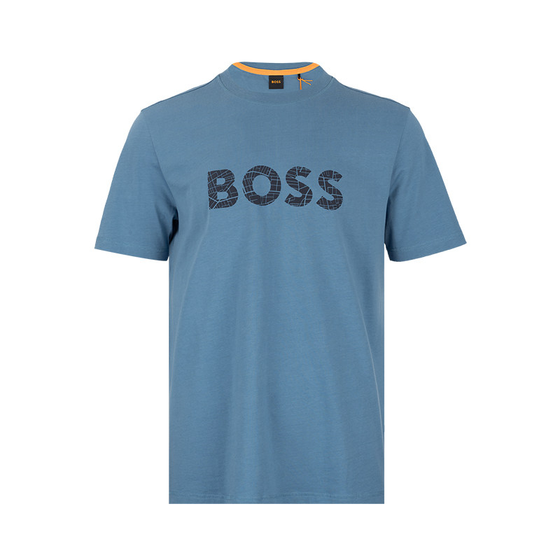 雨果-博斯男印花全棉短袖T恤男士