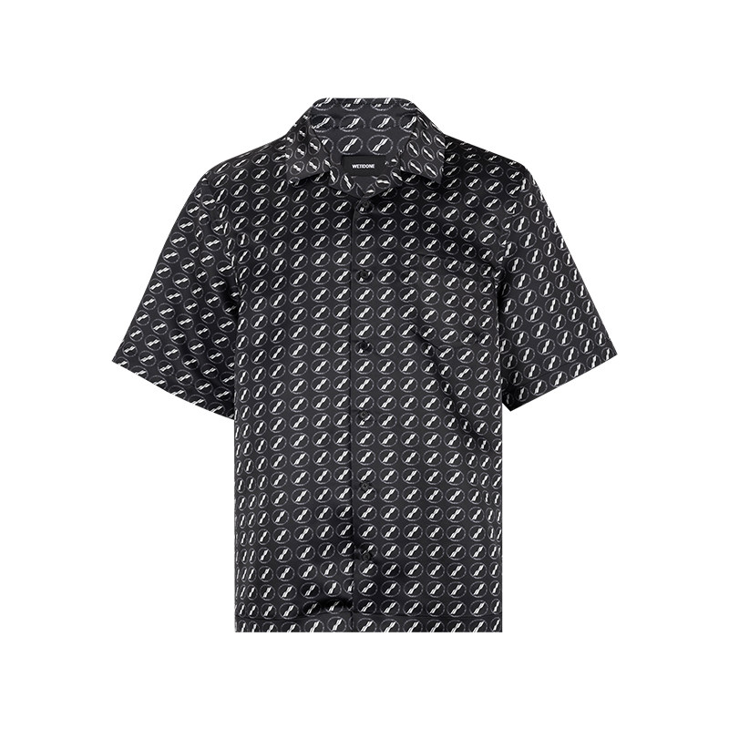 we 11 done男经典logo印花休闲短袖衬衫男士2025年春夏新款XY推选