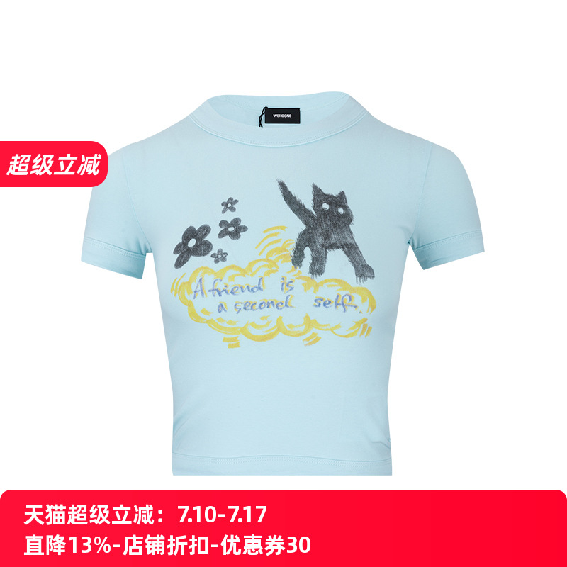 we11done图案短袖T恤女士