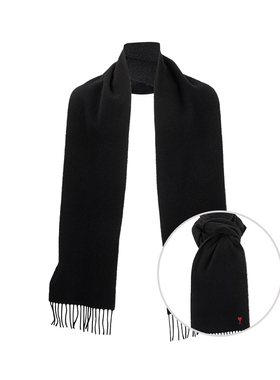 AMI Alexandre Mattiussi男女同款经典logo绒线围巾男女新款XY