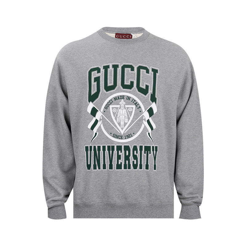 Gucci/古驰男经典Logo字母印花休闲圆领长袖卫衣男士秋冬新款XY