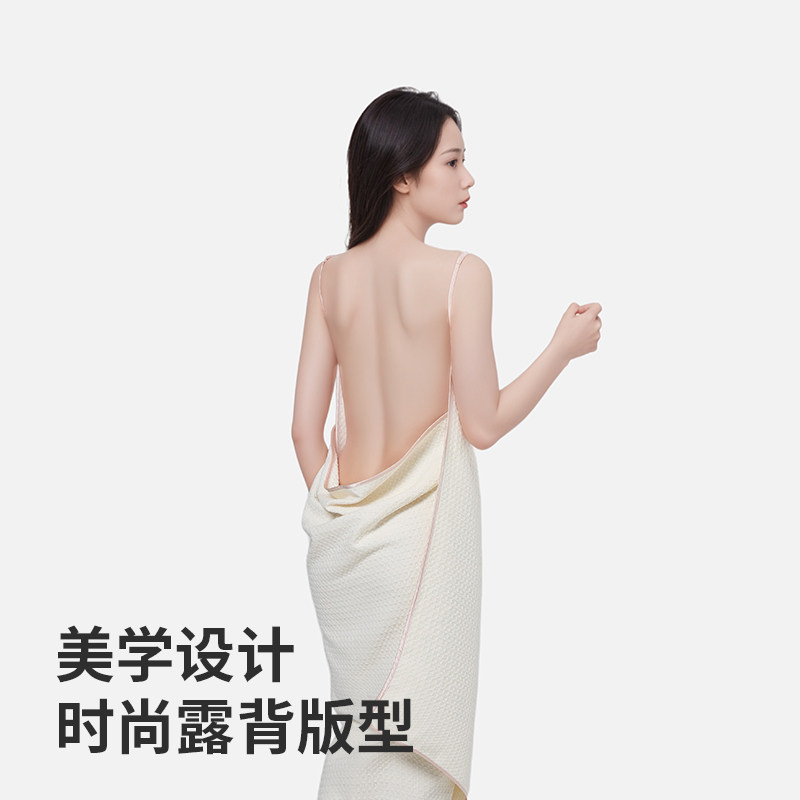 2026新款小心机吊带浴裙女士可穿式抹胸浴袍式家用速干一片式浴巾