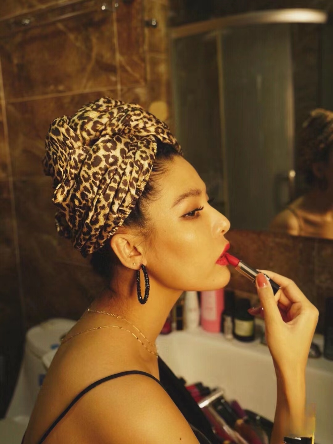 美国aq豹纹干发帽平替超强吸水速干小红书速干包头巾明星浴帽女