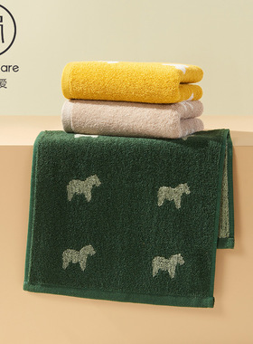 25*50cm大小很适合洗脸的童巾毛巾纯棉吸水全棉提花绿色儿童