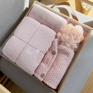 超好用的菠萝格浴巾毛巾干发帽浴花礼盒套装节日福利送礼柔软吸水