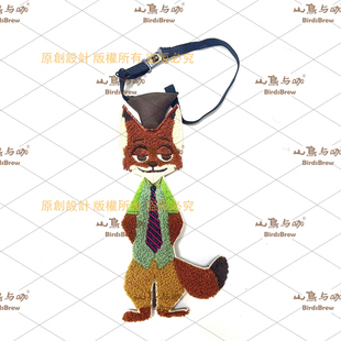 原创重工刺绣玩狐儿童可爱领带动漫舞台动漫成人小众JK衬衫配饰