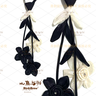 学院风免打小香风原创手工迷迭香领带黑白色ins学院jk制服衬衫潮