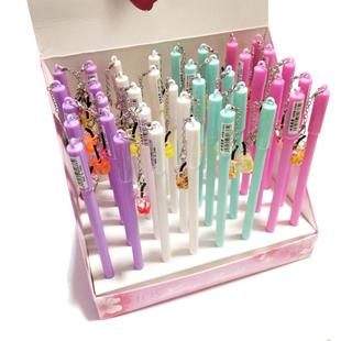 中小学生带笔帽中性笔签字笔小清新可爱书写带挂坠笔黑色0.5MM