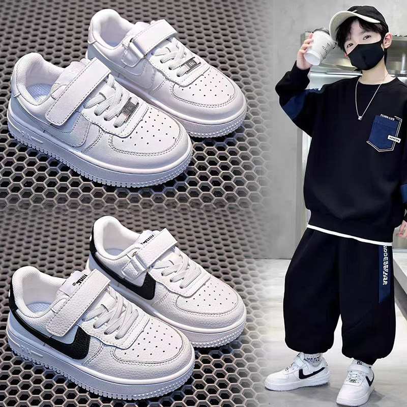 儿童真皮小白鞋2026春季新款男童运动鞋低帮中大童板鞋女童鞋潮牌