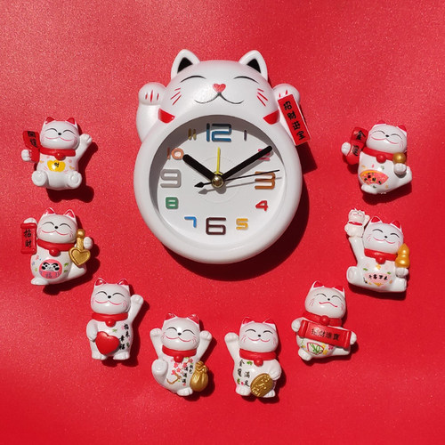 冰箱贴磁吸招财猫闹钟磁性贴表