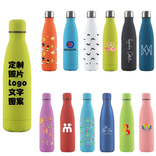 304不锈钢可乐瓶保温杯定制logo运动水壶外贸公司礼品水杯印图案