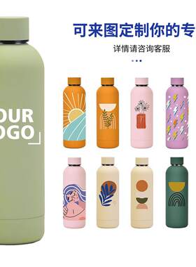 定制logo图案304不锈钢运动水杯