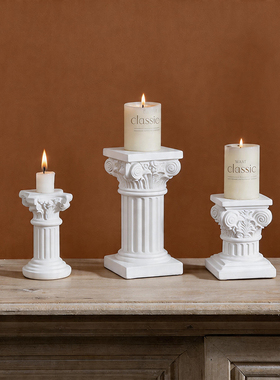 北欧罗马柱展示台烛台摄影拍照道具底座装饰摆件客厅橱窗立柱摆台