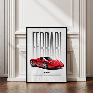 FERRARI法拉利ENZO跑车装饰画现代简约有框挂画卧室电竞房墙壁画