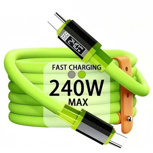 240W超级快充液态硅胶数据线双Type-C适用苹果15/16华为荣耀小米OPPOvivo手机USBType-C充电宝车载快充电线 - 封面