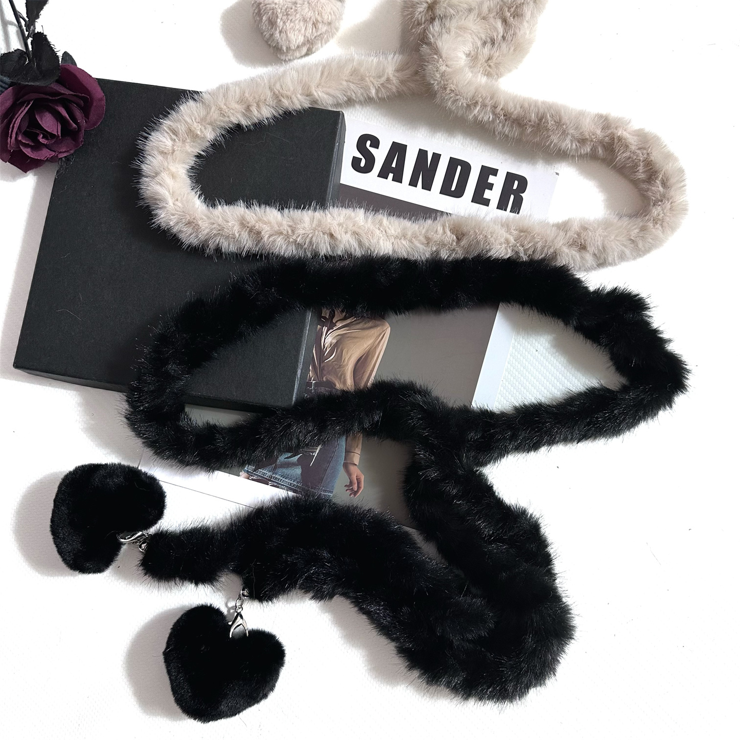 打结毛毛腰带时尚y2k辣妹腰链潮