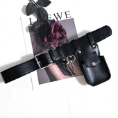 辣妹暗黑朋克复古风时尚 子嘻哈 百搭腰带配饰女宽皮带包包腰包配裤