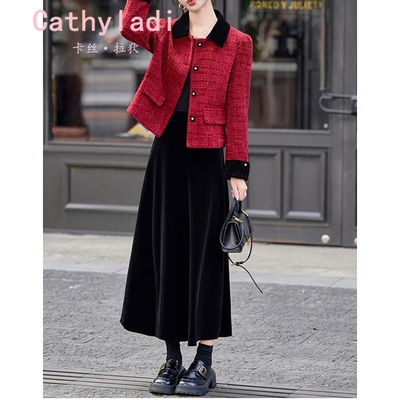 CATHYLADI毛呢小香风套装