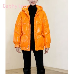 CATHYLADI亮面洋气时尚羽绒服2025冬季新款高级感气质保暖外套女