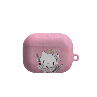 粉色搞怪kt猫艺术适用苹果耳机保护套airpodspro2无线蓝牙耳机壳三代airpod二代ipod耳机套airpods3菲林