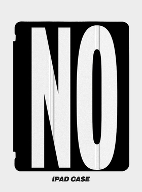英文NO艺术ins小众适用平板壳iPad7/8/9/10壳2020带笔槽Air2/3/4/5苹果2021第九代11Pro三折min
