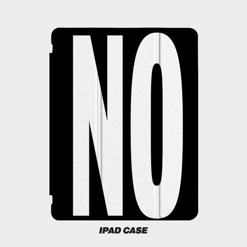 英文NO艺术ins小众适用平板壳iPad7/8/9/10壳2020带笔槽Air2/3/4/5苹果2021第九代11Pro三折min