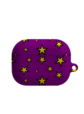 紫色满屏星星艺术适用苹果耳机保护套airpodspro2无线蓝牙耳机壳三代airpod二代ipod耳机套airpods3菲林