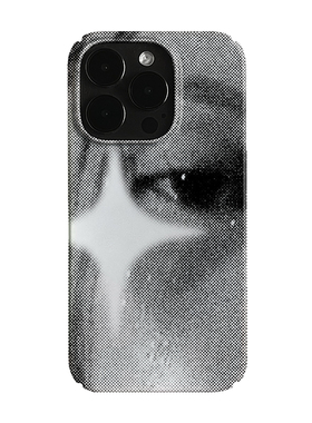 灰色星星眼睛艺术小众适用高级感卡通iPhone16pro+苹果15promax菲林手机壳新款13/1214proVIVO90